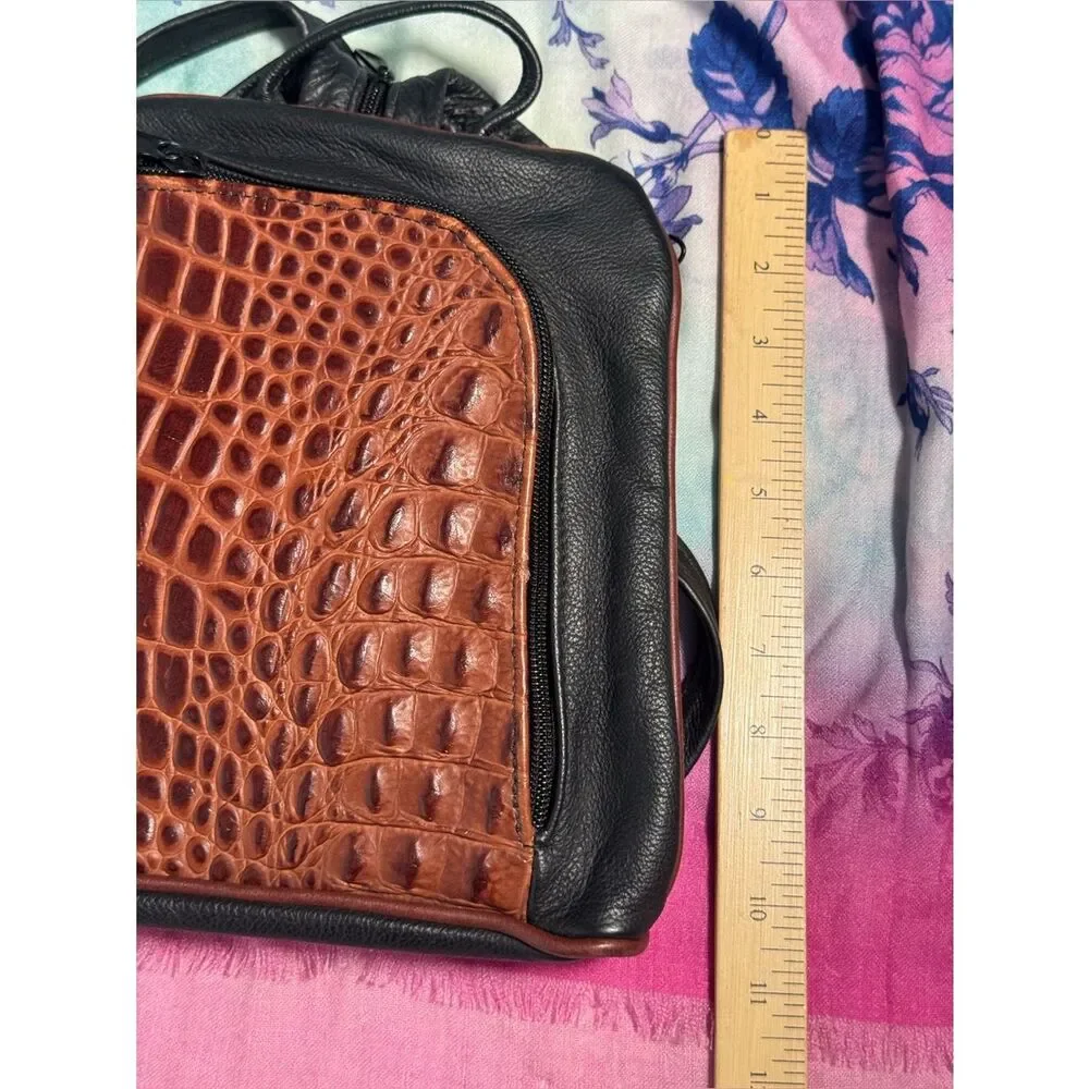 Artisan Lefty Leather CCW Sling/Backpack - Brahmin Croc Detail - Heavy Duty NEW